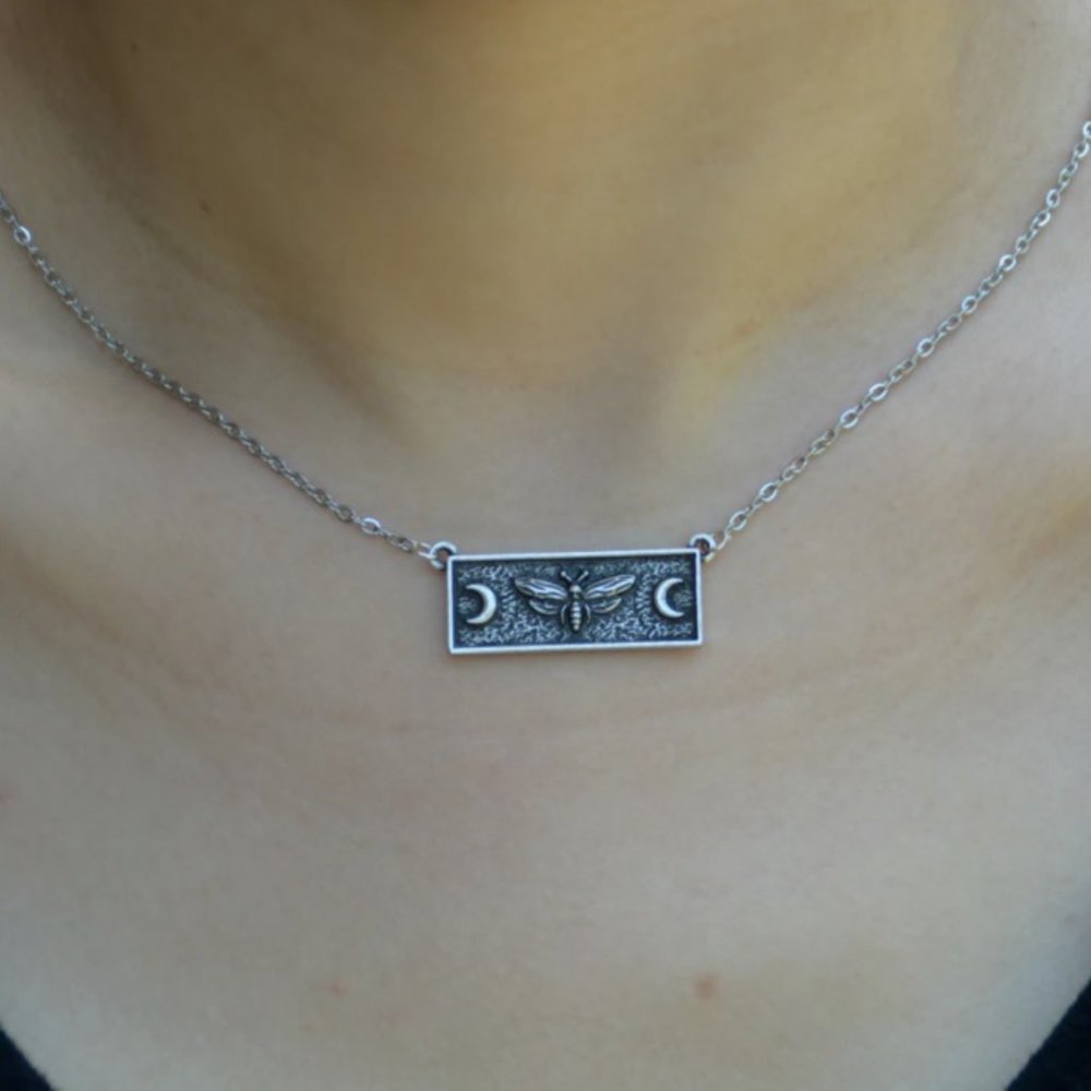 Death's Head Hawkmoth Moon Pendant Necklace
